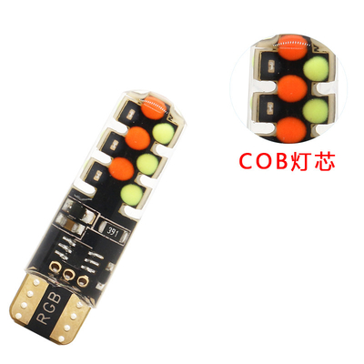 Brilho Novo tipo de carro Lâmpada LED interior T10 5050 6SMD Cor RGB Com RGB Com luzes de estroboscópio intermitentes