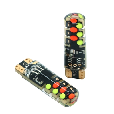 Brilho Novo tipo de carro Lâmpada LED interior T10 5050 6SMD Cor RGB Com RGB Com luzes de estroboscópio intermitentes