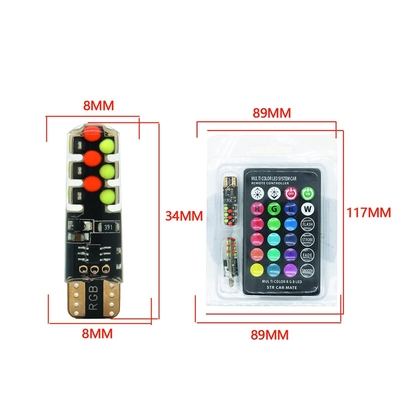 Brilho Novo tipo de carro Lâmpada LED interior T10 5050 6SMD Cor RGB Com RGB Com luzes de estroboscópio intermitentes