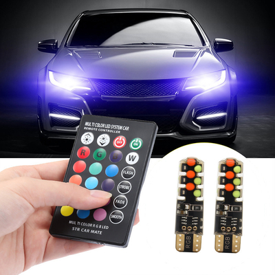 Brilho Novo tipo de carro Lâmpada LED interior T10 5050 6SMD Cor RGB Com RGB Com luzes de estroboscópio intermitentes