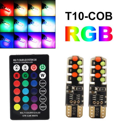 Brilho Novo tipo de carro Lâmpada LED interior T10 5050 6SMD Cor RGB Com RGB Com luzes de estroboscópio intermitentes