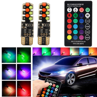 Brilho Novo tipo de carro Lâmpada LED interior T10 5050 6SMD Cor RGB Com RGB Com luzes de estroboscópio intermitentes
