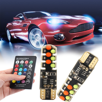 Brilho Novo tipo de carro Lâmpada LED interior T10 5050 6SMD Cor RGB Com RGB Com luzes de estroboscópio intermitentes