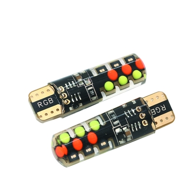 Brilho Novo tipo de carro Lâmpada LED interior T10 5050 6SMD Cor RGB Com RGB Com luzes de estroboscópio intermitentes