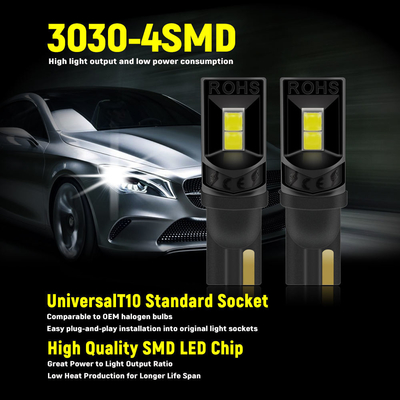 360 graus LED lâmpadas T10 194 168 147 W5W 3030 Carro LED lâmpadas interiores erro livre placa de licença luz