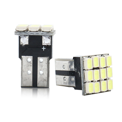 Potência 9W lâmpadas LED à prova d'água IP67 360 graus Luz automóvel 12v T10 12SMD 1206 3020 Luz de leitura placa de licença