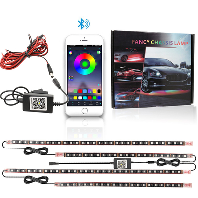 Automóveis LED luzes interiores Multi-Color controle remoto ABS flexível 12V Car LED Strip Light