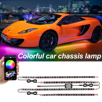 Automóveis LED luzes interiores Multi-Color controle remoto ABS flexível 12V Car LED Strip Light