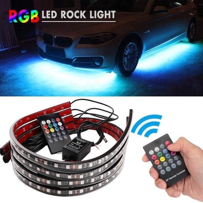 Automóveis LED luzes interiores Multi-Color controle remoto ABS flexível 12V Car LED Strip Light