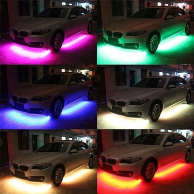 Automóveis LED luzes interiores Multi-Color controle remoto ABS flexível 12V Car LED Strip Light