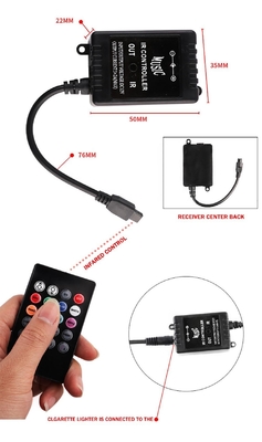 Automóveis LED luzes interiores Multi-Color controle remoto ABS flexível 12V Car LED Strip Light