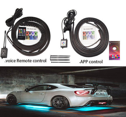 Automóveis LED luzes interiores Multi-Color controle remoto ABS flexível 12V Car LED Strip Light