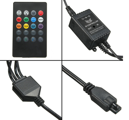 Automóveis LED luzes interiores Multi-Color controle remoto ABS flexível 12V Car LED Strip Light