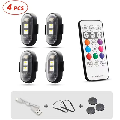 RGB Color LED Car Interior Atmosphere Lights Micro USB IP67 controle remoto sem fio