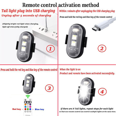 RGB Color LED Car Interior Atmosphere Lights Micro USB IP67 controle remoto sem fio