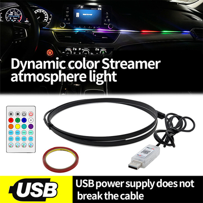 5V PVC USB LED Strip Lights 110cm com controle remoto APP Múltiplos modos de iluminação para atmosfera interior