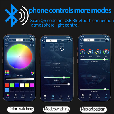 5V PVC USB LED Strip Lights 110cm com controle remoto APP Múltiplos modos de iluminação para atmosfera interior