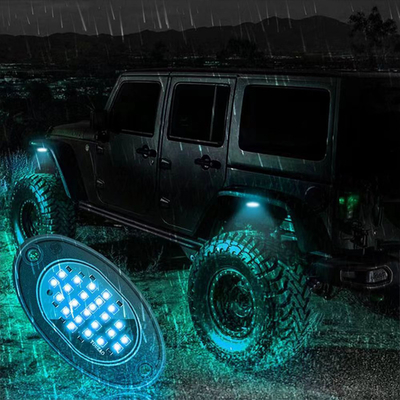 12V Chassis à prova d'água Luz 2835 LED Single Color Pure White 24 LED Rock Light Para Caminhão Jeep ATV UTV Offroad Underglow