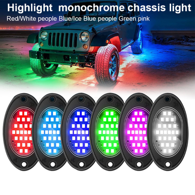 12V Chassis à prova d'água Luz 2835 LED Single Color Pure White 24 LED Rock Light Para Caminhão Jeep ATV UTV Offroad Underglow