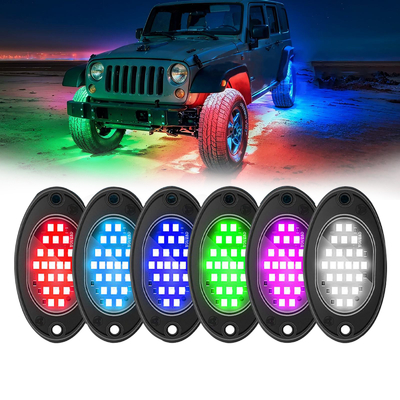12V Chassis à prova d'água Luz 2835 LED Single Color Pure White 24 LED Rock Light Para Caminhão Jeep ATV UTV Offroad Underglow