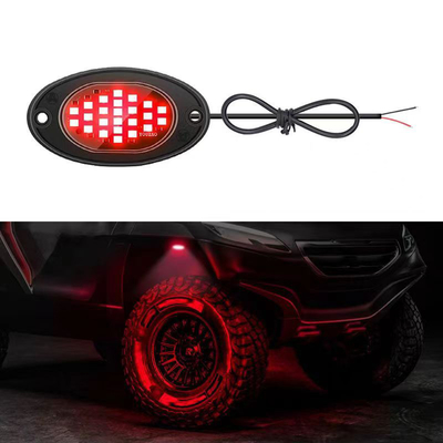 12V Chassis à prova d'água Luz 2835 LED Single Color Pure White 24 LED Rock Light Para Caminhão Jeep ATV UTV Offroad Underglow
