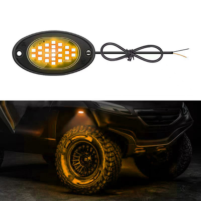 12V Chassis à prova d'água Luz 2835 LED Single Color Pure White 24 LED Rock Light Para Caminhão Jeep ATV UTV Offroad Underglow
