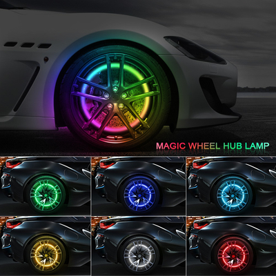 RGB SMD 5050 LED Strip IP67 resistente à água LED carro roda Hub Luz de cor RGB rodas LED luzes para jantes de carro com App Control