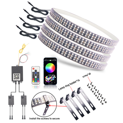 RGB SMD 5050 LED Strip IP67 resistente à água LED carro roda Hub Luz de cor RGB rodas LED luzes para jantes de carro com App Control