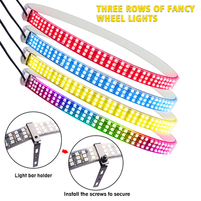 RGB SMD 5050 LED Strip IP67 resistente à água LED carro roda Hub Luz de cor RGB rodas LED luzes para jantes de carro com App Control