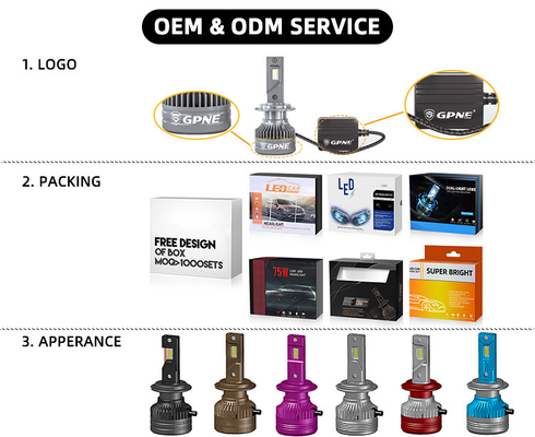 O3 12V 55W farol automotivo H1 H3 H4 H7 H11 9005 do diodo emissor de luz de 12000 lúmens bulbo conduzido 9006 D2H do farol
