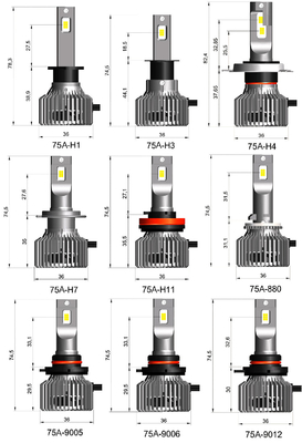 O3 12V 55W farol automotivo H1 H3 H4 H7 H11 9005 do diodo emissor de luz de 12000 lúmens bulbo conduzido 9006 D2H do farol