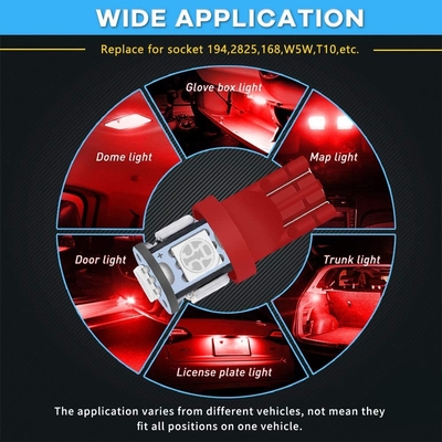 194 ampolas automotivos 6500K do diodo emissor de luz firmam T10 SMD 5050 lascam-se