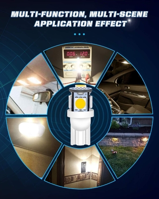 194 ampolas automotivos 6500K do diodo emissor de luz firmam T10 SMD 5050 lascam-se
