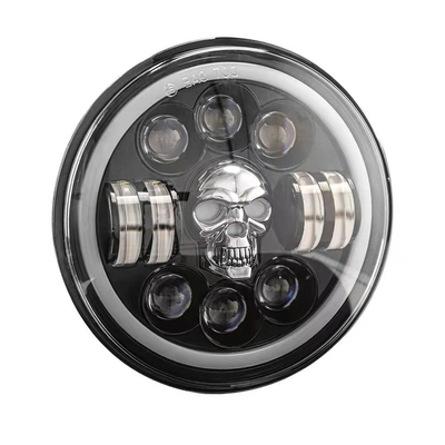 faróis do diodo emissor de luz da motocicleta do círculo 7Inch para Harley Royal Enfield 12000lm