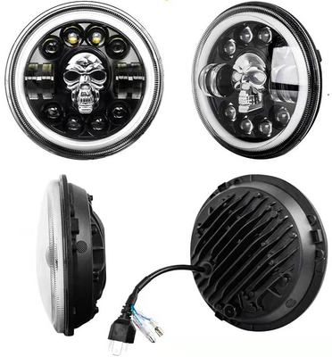 faróis do diodo emissor de luz da motocicleta do círculo 7Inch para Harley Royal Enfield 12000lm