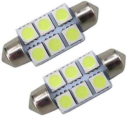 Da abóbada interior do bulbo de lâmpada das luzes do carro do diodo emissor de luz 6SMD do festão C5W 5050 C.C. branca azul 12V 31mm 36mm 39mm 41mm