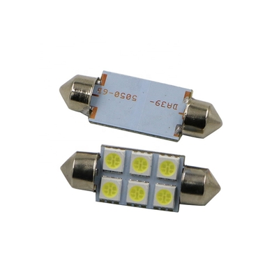 Da abóbada interior do bulbo de lâmpada das luzes do carro do diodo emissor de luz 6SMD do festão C5W 5050 C.C. branca azul 12V 31mm 36mm 39mm 41mm
