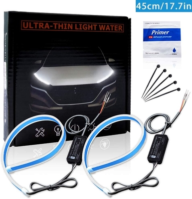 Luzes de corrida de fluxo do dia de Drl do silicone da barra 45CM 17,7 do” tiras de tubo do diodo emissor de luz de Amber Flexible branco